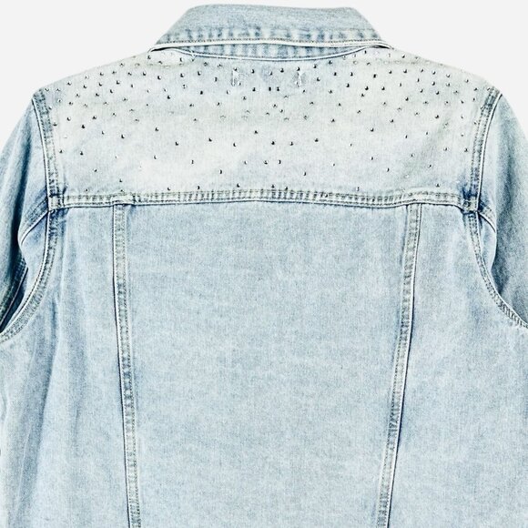 NWOT Rebecca Minkoff Women's Rhinestones Light Blue Denim Jacket Size Medium - Picture 4 of 12